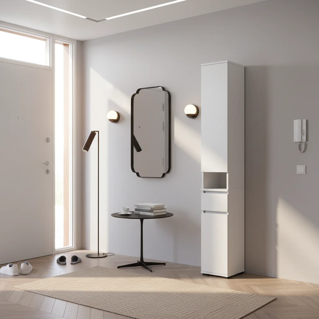 Szafka na buty słupek SUPRA-30 30×36×205 cm sypialnia salon przedpokój D1N1 BIALY - zdjęcie 2