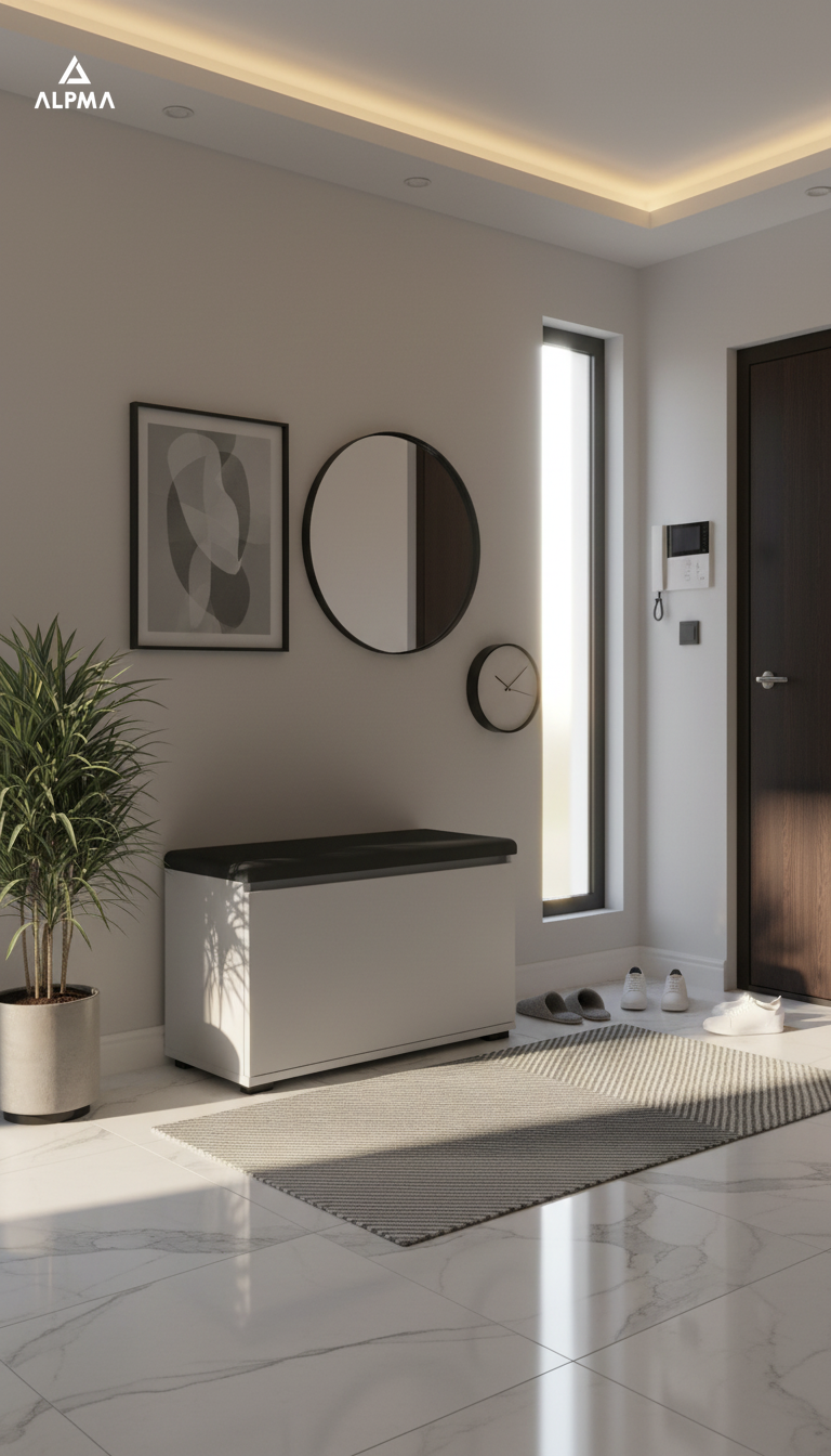 Szafka na buty VB 60×36×45 cm z siedziskiem i schowkiem D1N1 BIALY - zdjęcie 3