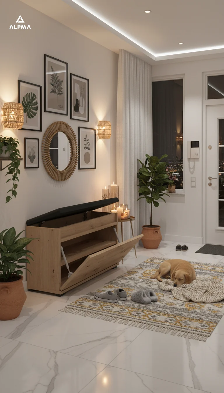 Szafka na buty VB 80×30×45 cm z siedziskiem i schowkiem D1N1 ARTISAN - zdjęcie 3