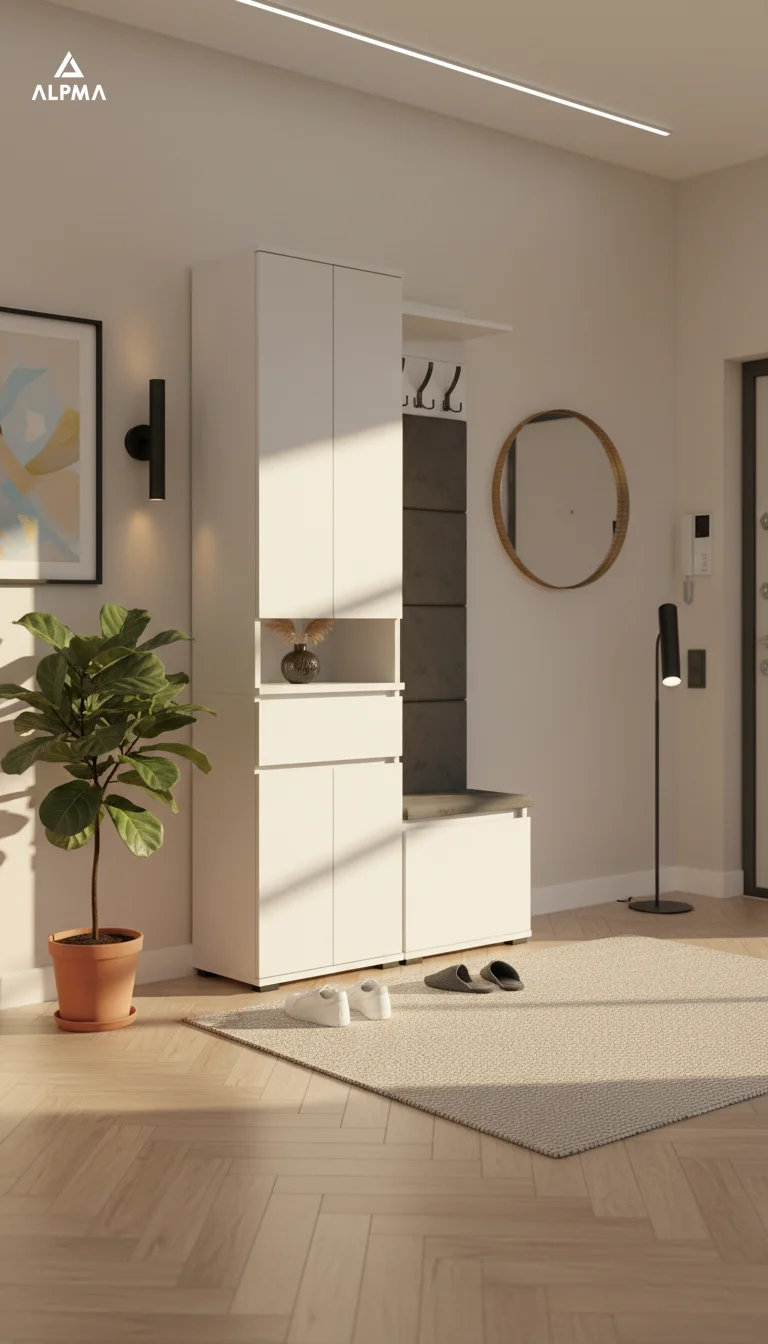 Garderoba B9 B9 100x30cm SUPRA50 VB50 WP50 4 Panele D1 N1 BIALY Supra 50 VB50 4PanWP50