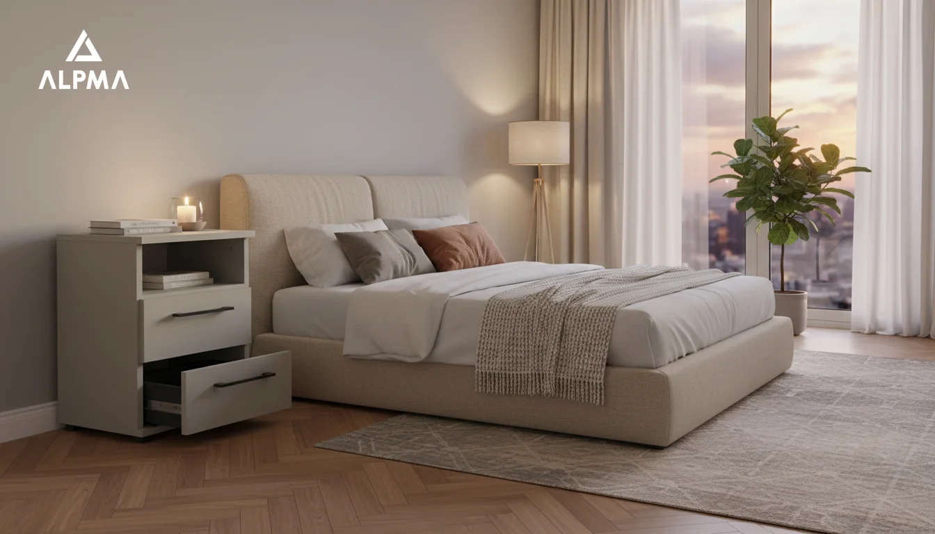 Szafka nocna NOX-D2 40×36×54 cm ze schowkiem i szufladami D2N1 KASZMIR - zdjęcie 5