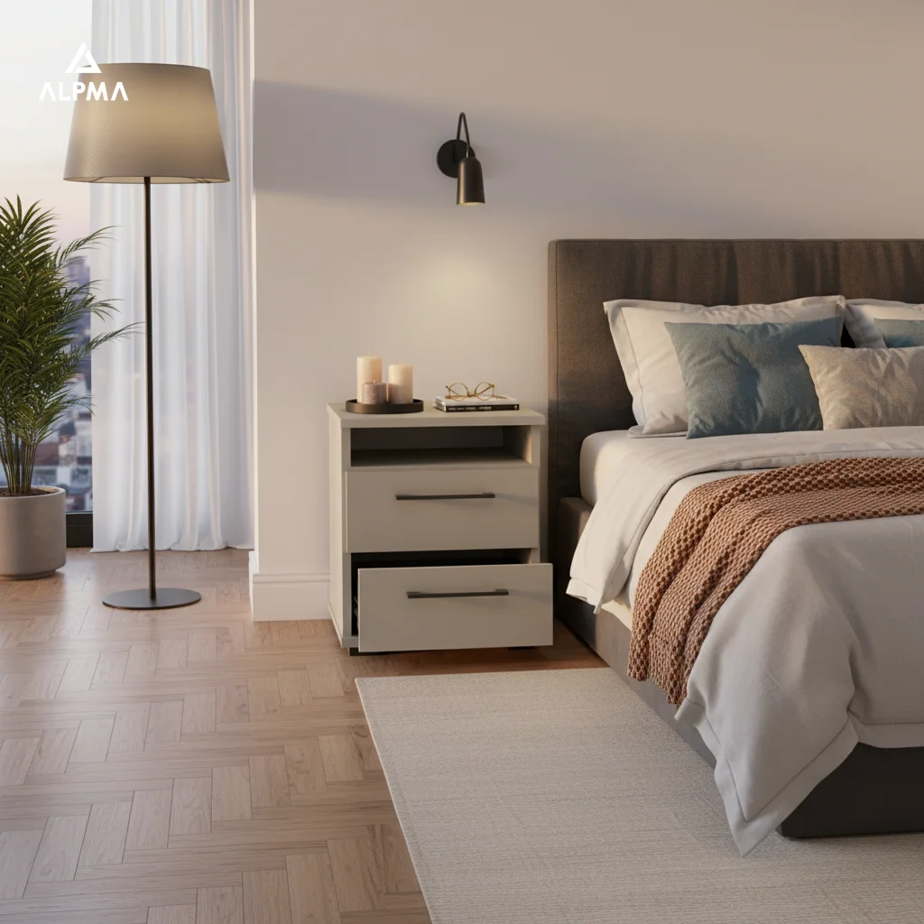 Szafka nocna NOX-D2 40×36×54 cm ze schowkiem i szufladami D2N1 KASZMIR - zdjęcie 3