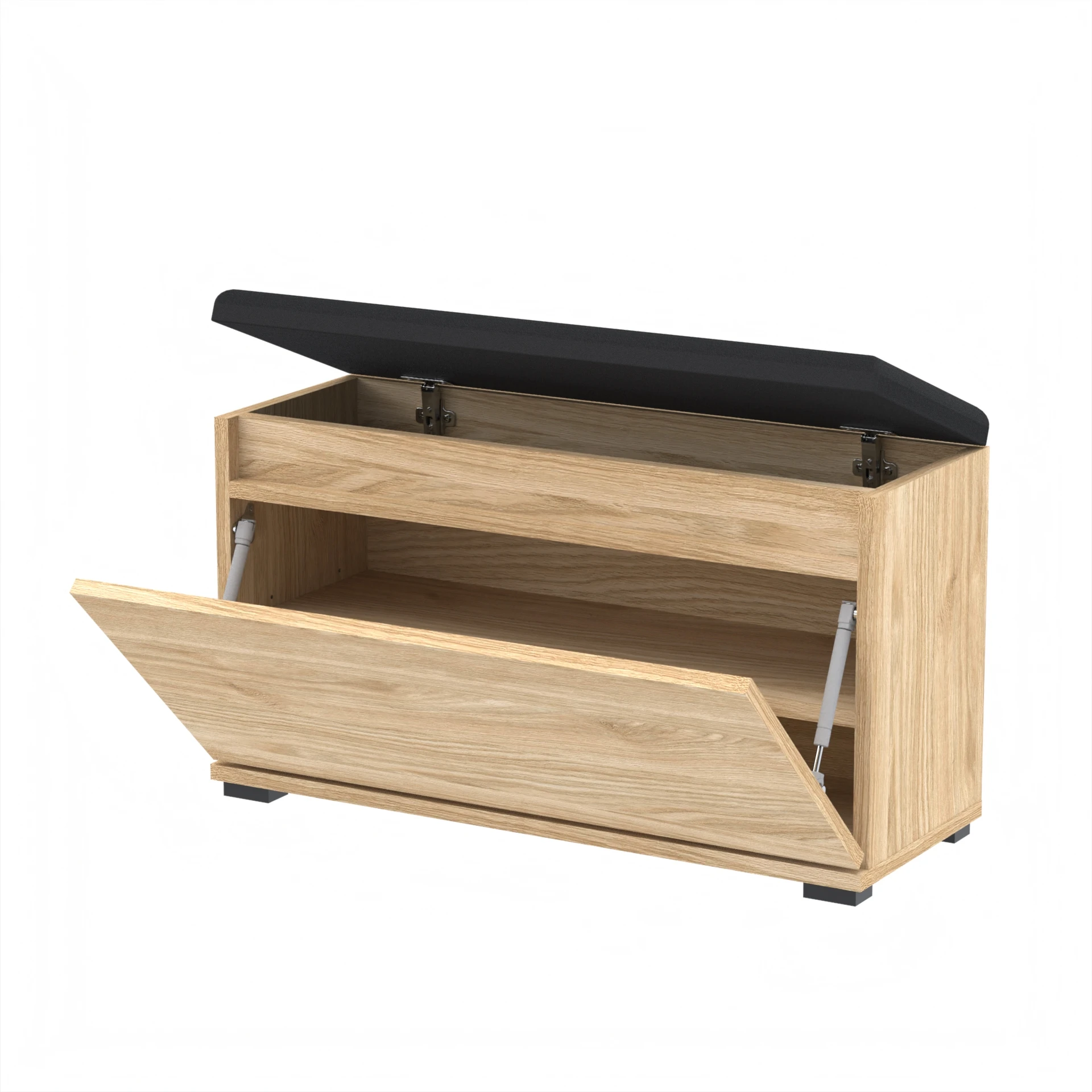 Szafka na buty VB 90×30×45 cm z siedziskiem i schowkiem D1N1 OLEJOWANY
