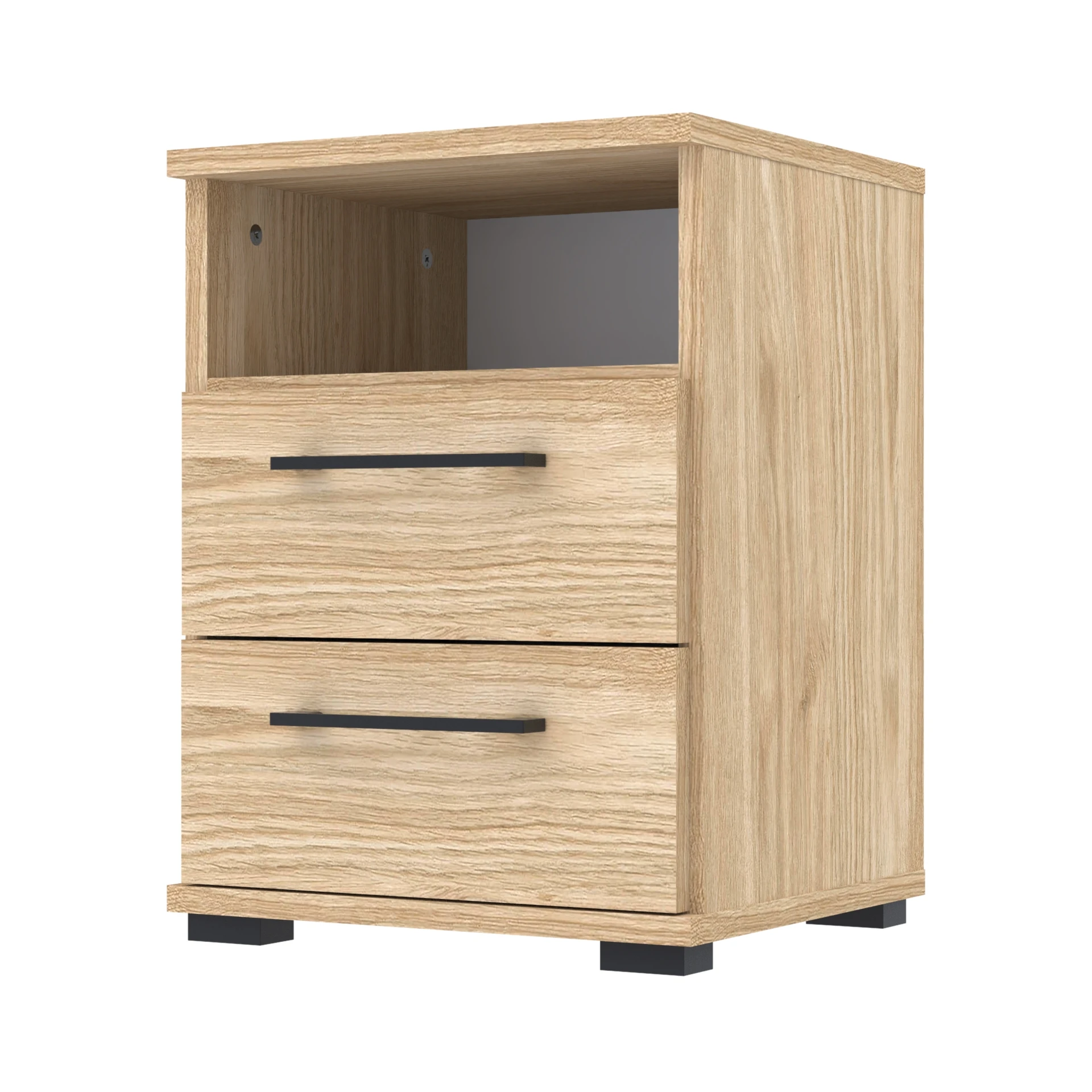 Szafka nocna NOX-D2 40×36×54 cm ze schowkiem i szufladami D2N1 OLEJOWANY - zdjęcie 2