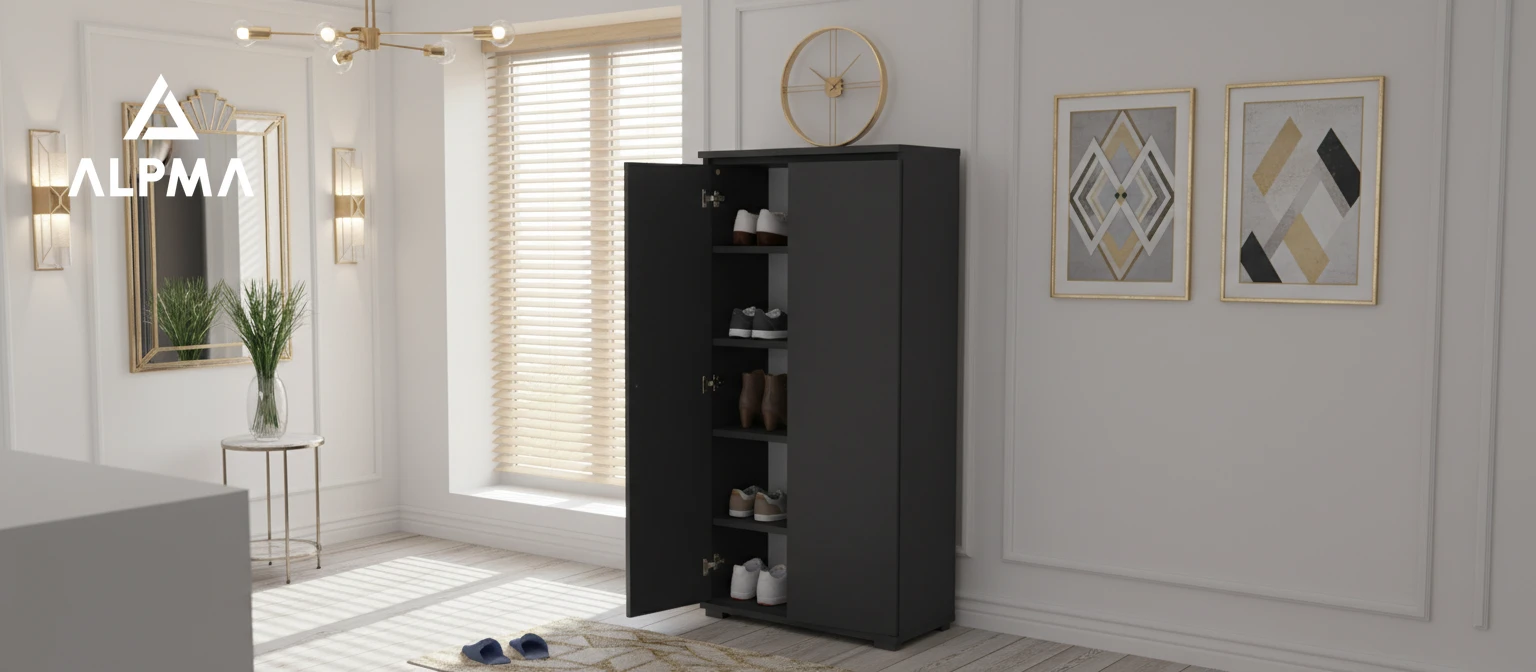 Komoda szafka NEX 60×30×124 cm sypialnia salon przedpokój D1N1 CZARNY - zdjęcie 2