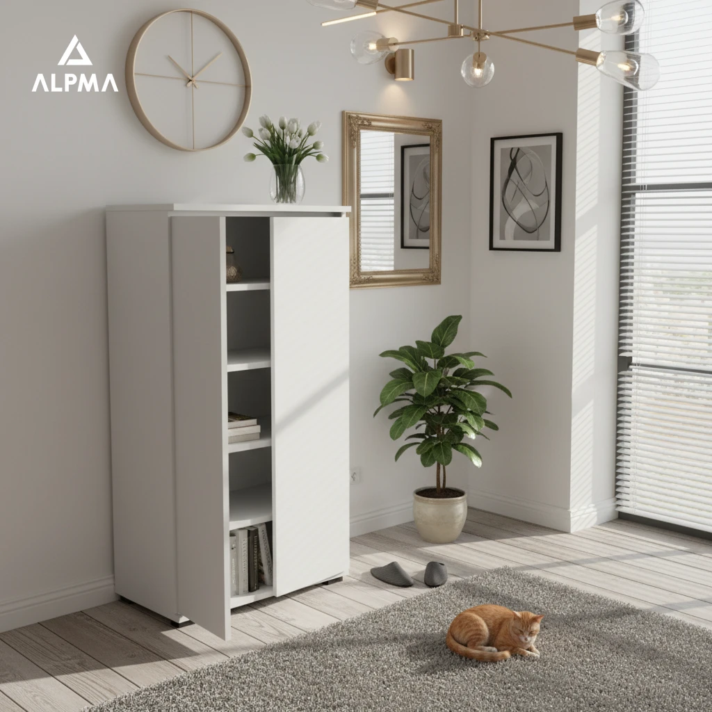 Komoda szafka NEX 60×30×124 cm sypialnia salon przedpokój D1N1 BIALY - zdjęcie 3