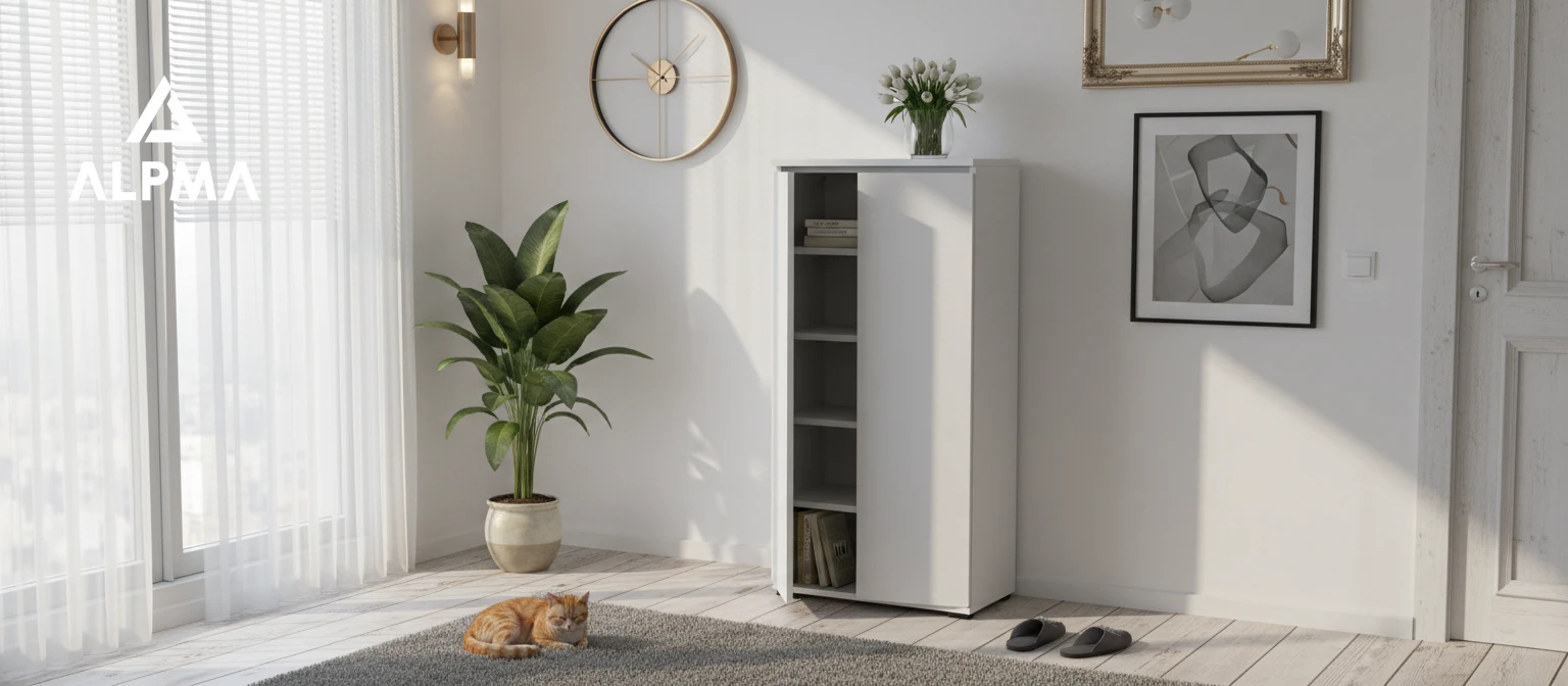 Komoda szafka NEX 60×30×124 cm sypialnia salon przedpokój D1N1 BIALY - zdjęcie 4