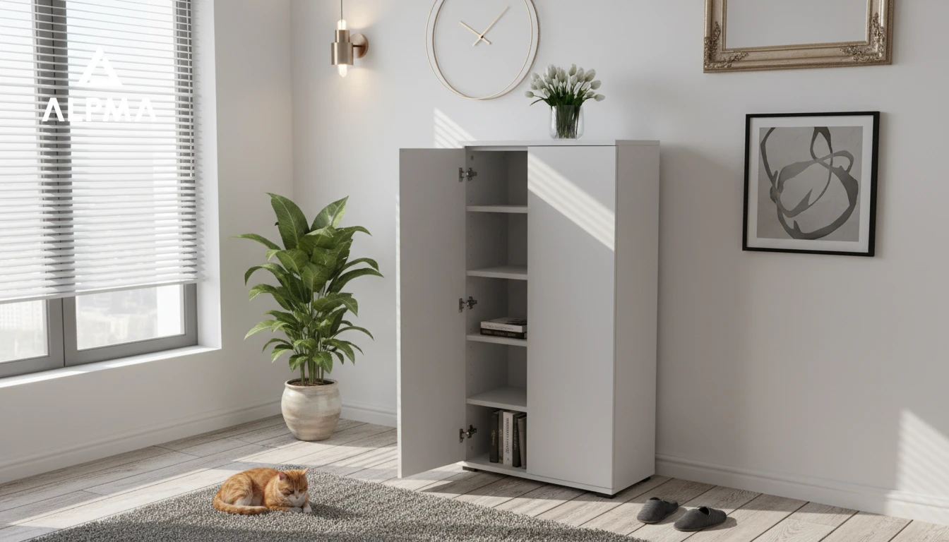 Komoda szafka NEX 60×30×124 cm sypialnia salon przedpokój D1N1 BIALY - zdjęcie 5