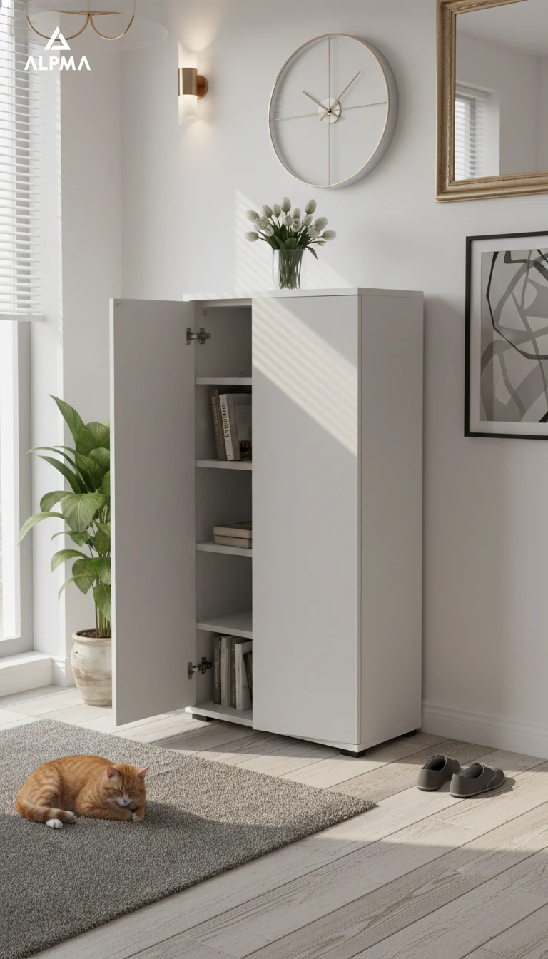 Komoda szafka NEX 60×30×124 cm sypialnia salon przedpokój D1N1 BIALY - zdjęcie 2